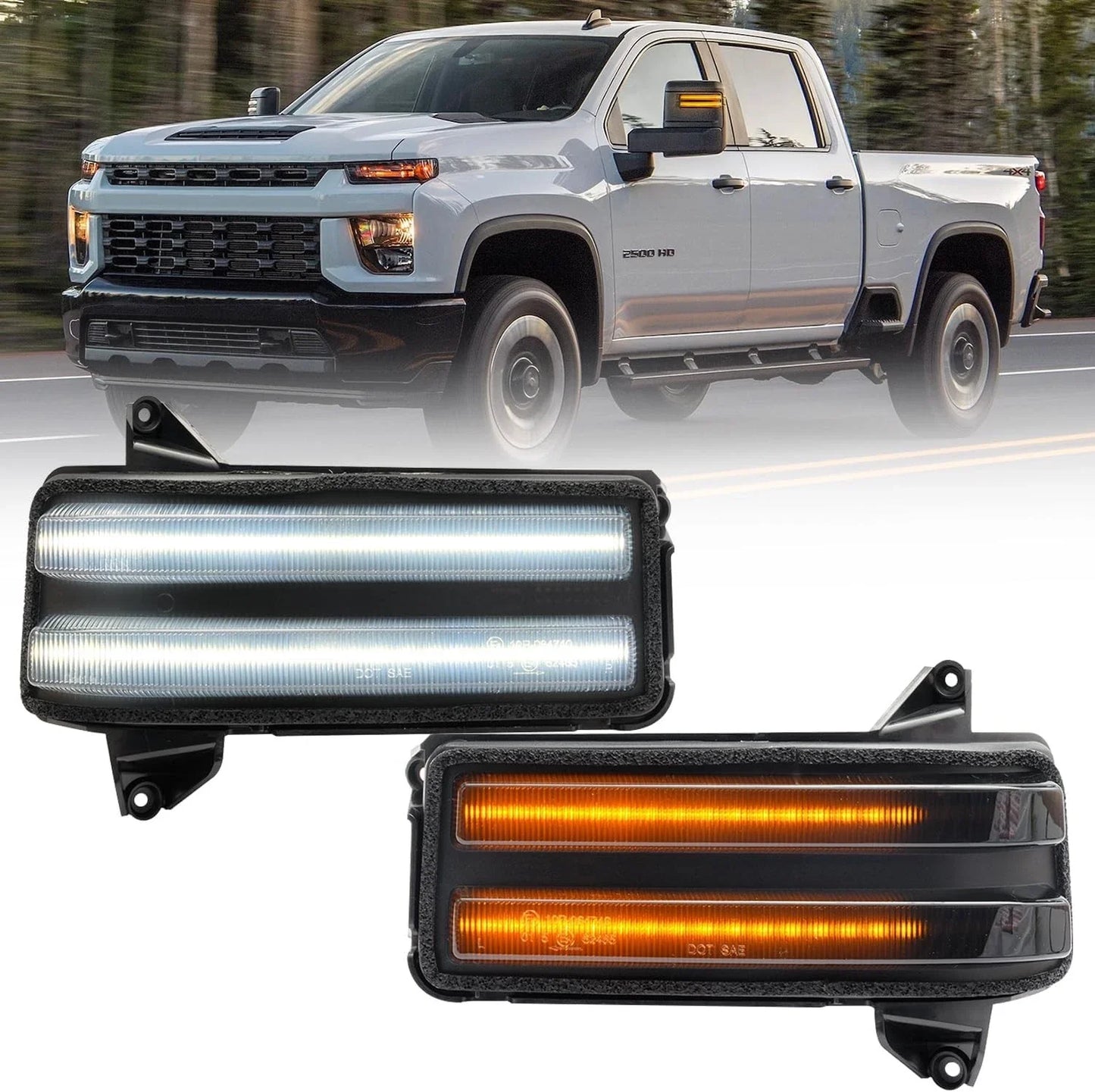 Smoked LED Side Mirror Blinker Light for GMC Sierra 2500HD/3500HD (2020–2020)