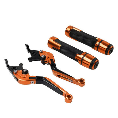 Orange Extendable Brake Clutch Levers & Handlebar Grips for Kawasaki Z1000