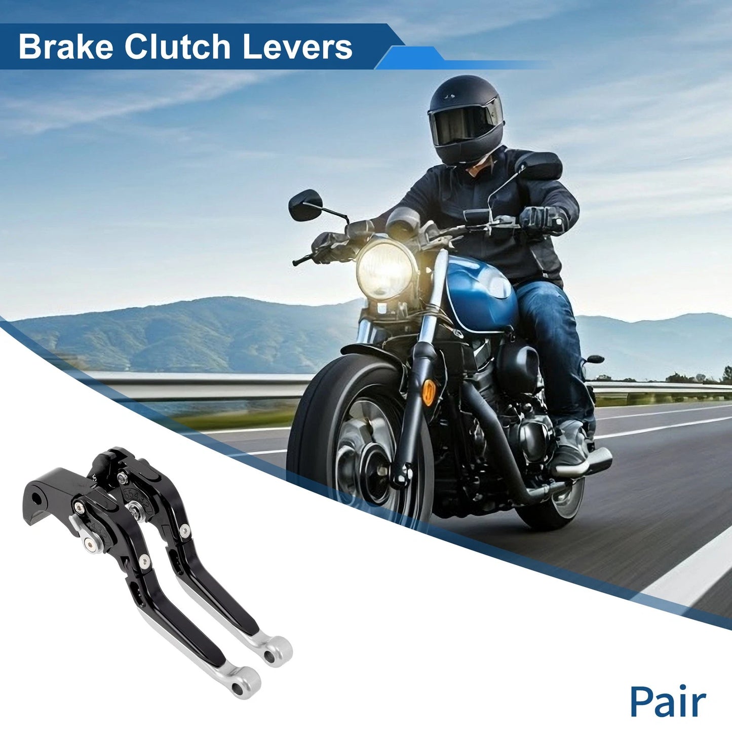 Brake Clutch Levers for Suzuki GSX-S1000/F/S/ABS (2015–2023) Black Silver Tone