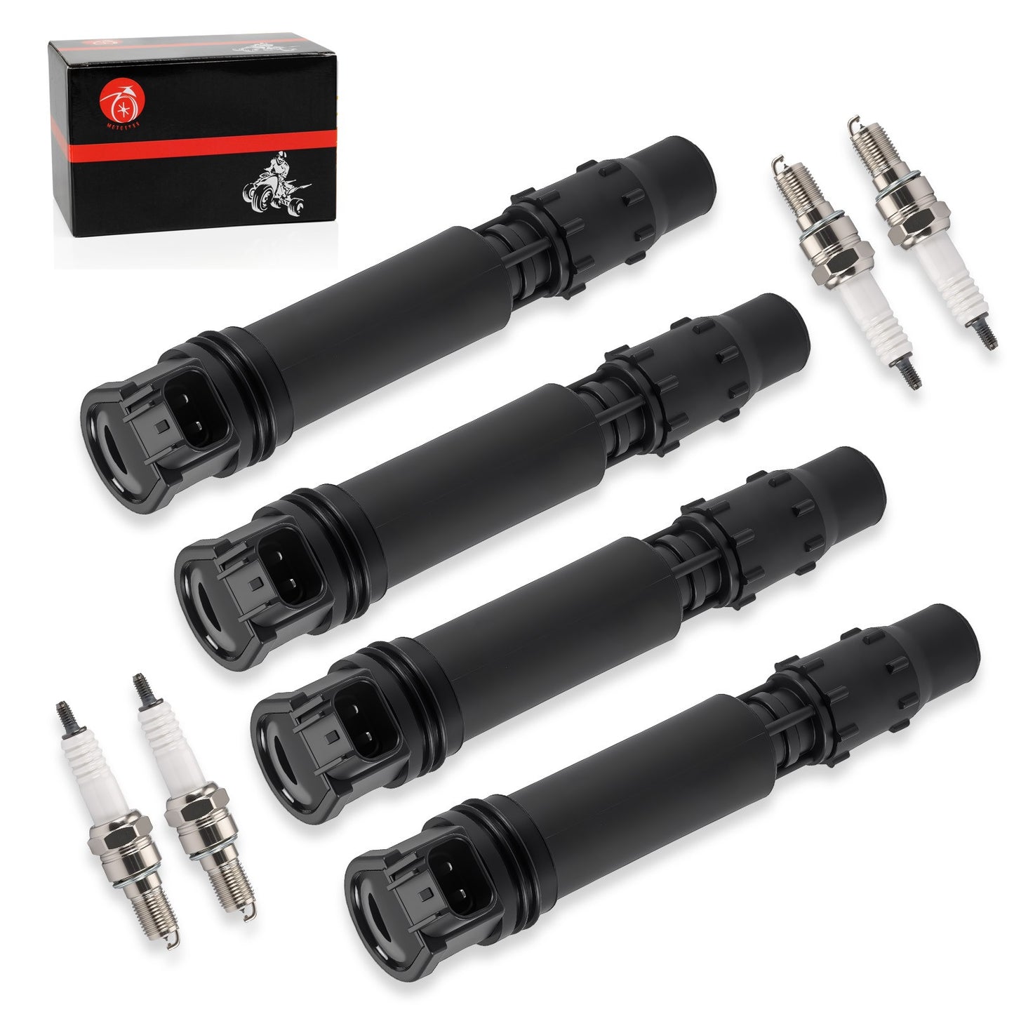Set of 4 Ignition Coils & Iridium Spark Plugs for Honda CBR1000RR (2004–2007)