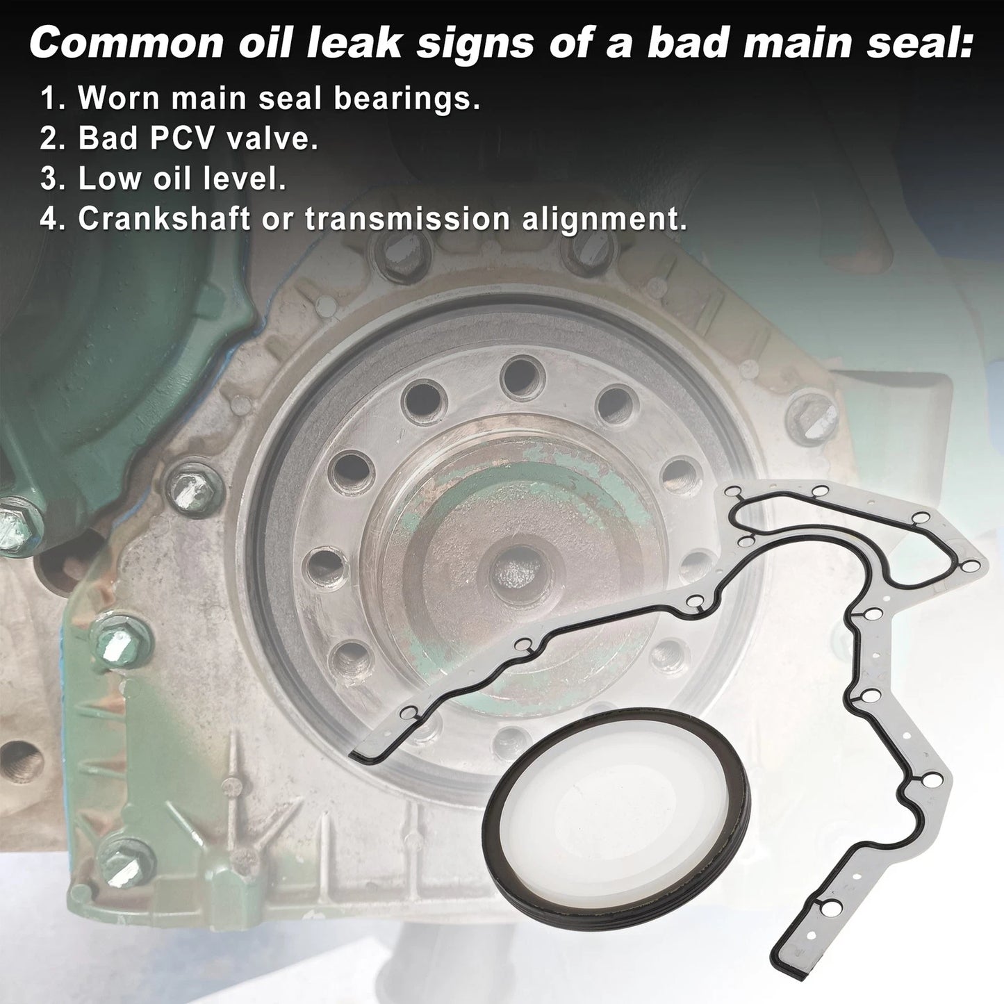 Set of 1 Rear Crankshaft Oil Seal for Chevrolet Silverado 1500 (1999–2013) 12639250