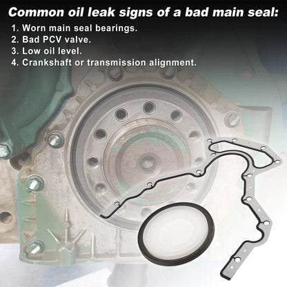 Set of 1 Rear Crankshaft Oil Seal for Chevrolet Silverado 1500 (1999–2013) 12639250
