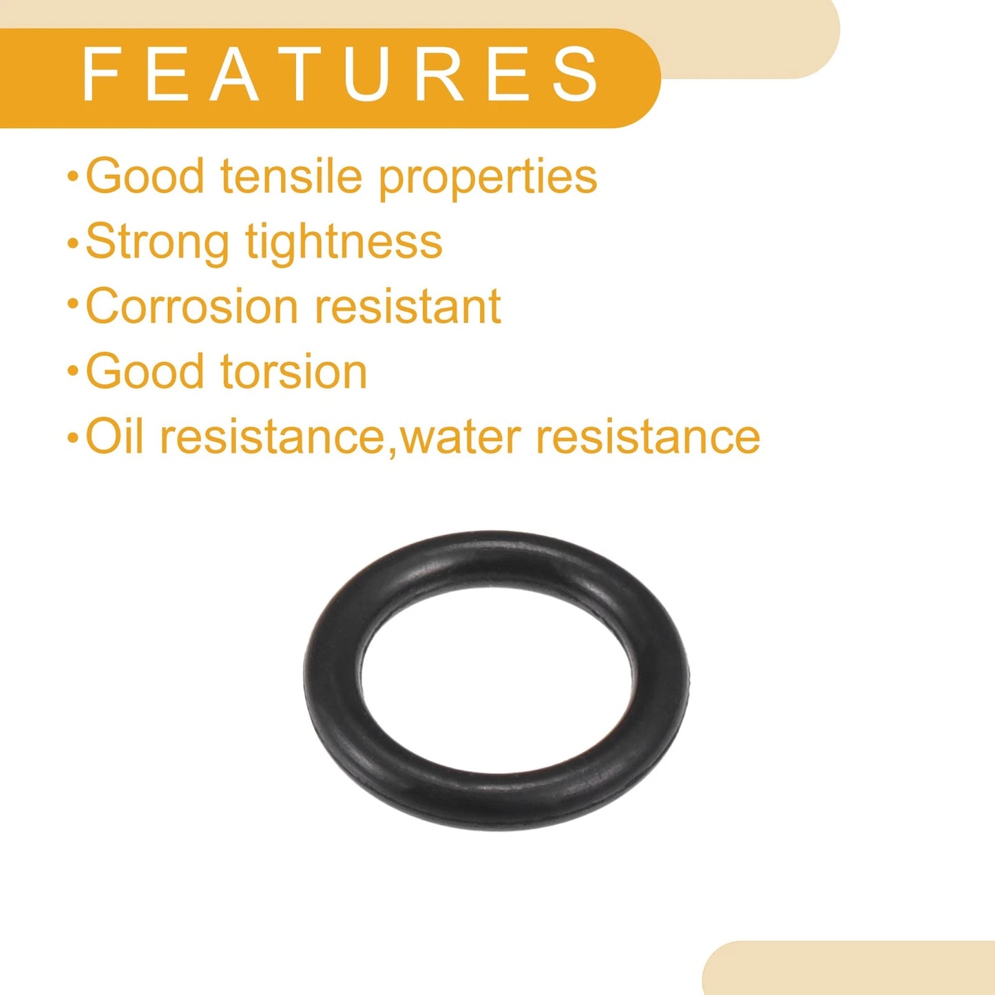 50pcs NBR Rubber O Ring Seal Gasket for Cars Trucks (7mm ID x 1.5mm CS)