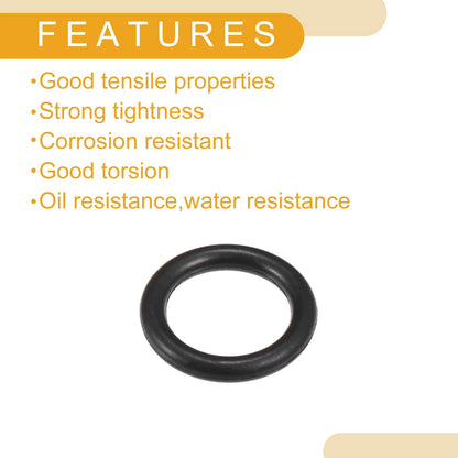 50pcs NBR Rubber O Ring Seal Gasket for Cars Trucks (7mm ID x 1.5mm CS)