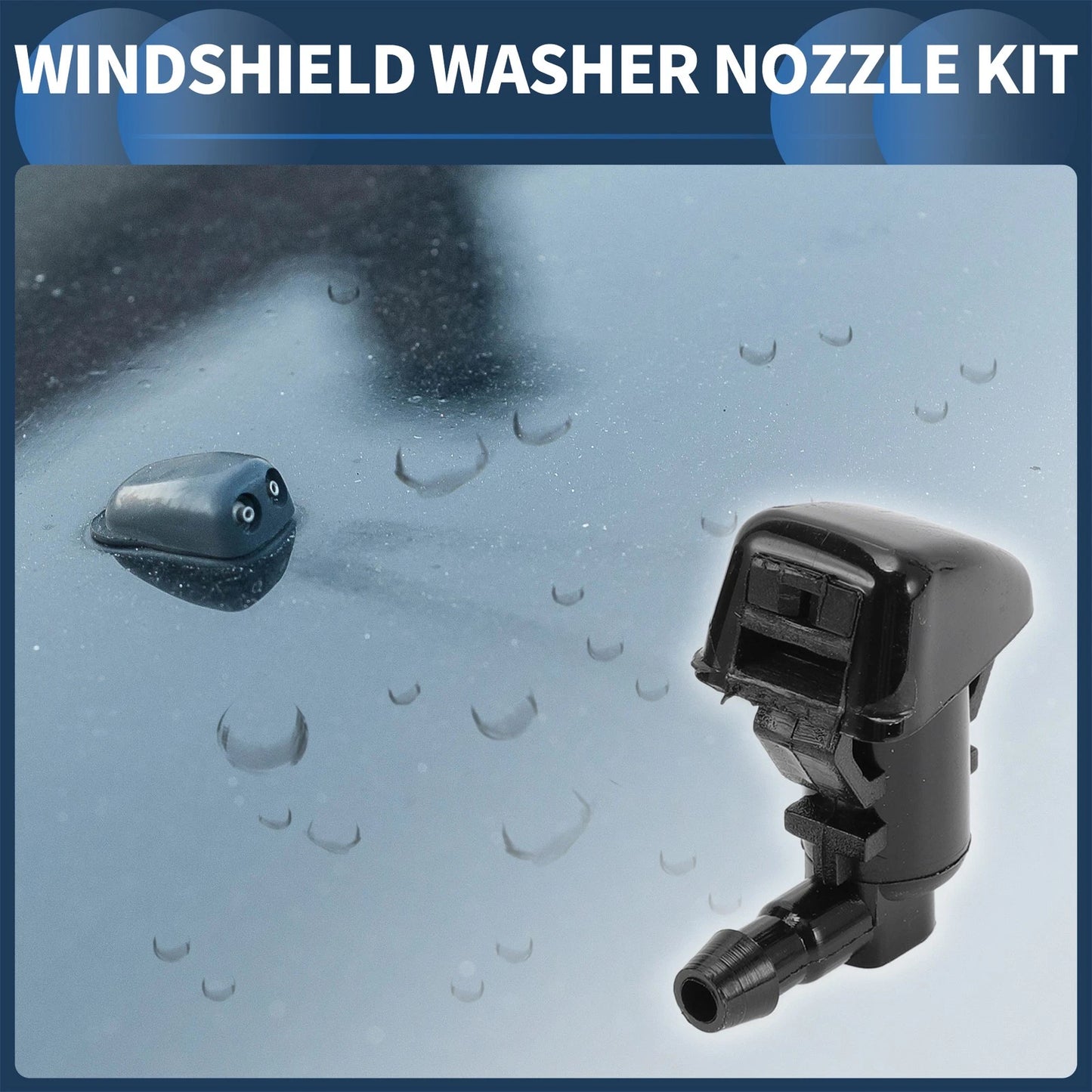 Set of 2 Front Windshield Washer Nozzles No.BT4Z17603A for Ford Edge (2015–2023)