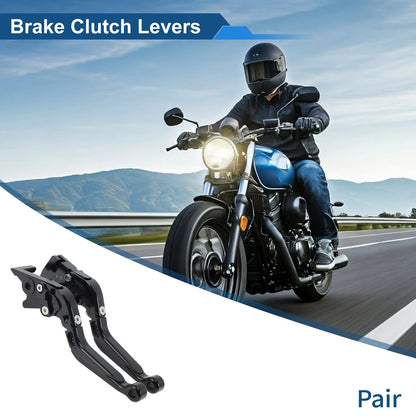 Short/Long Brake Clutch Levers for Kawasaki Z250SL (2016–2017) 1 Pair Solid Black