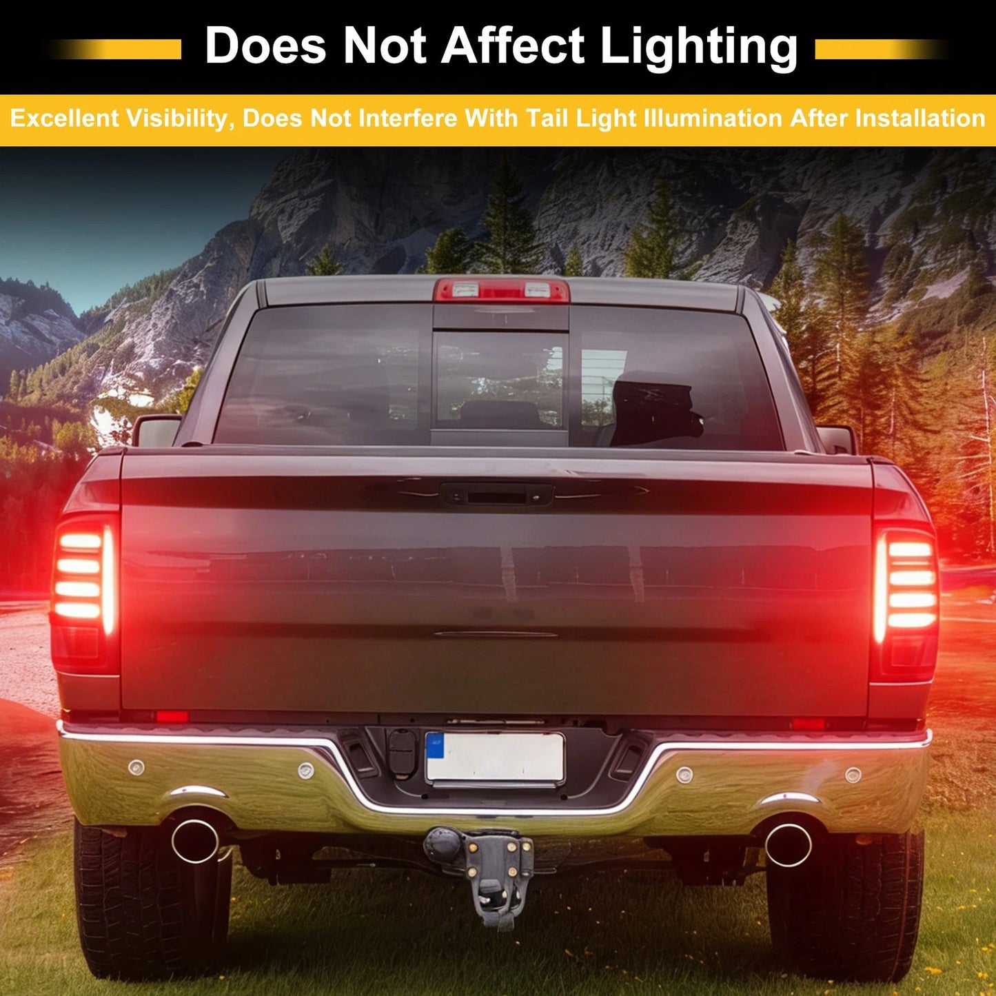 Set of 2 Truck Tail Light Cover Trim Stickers for Dodge Ram 1500 2500 (2009–2017)