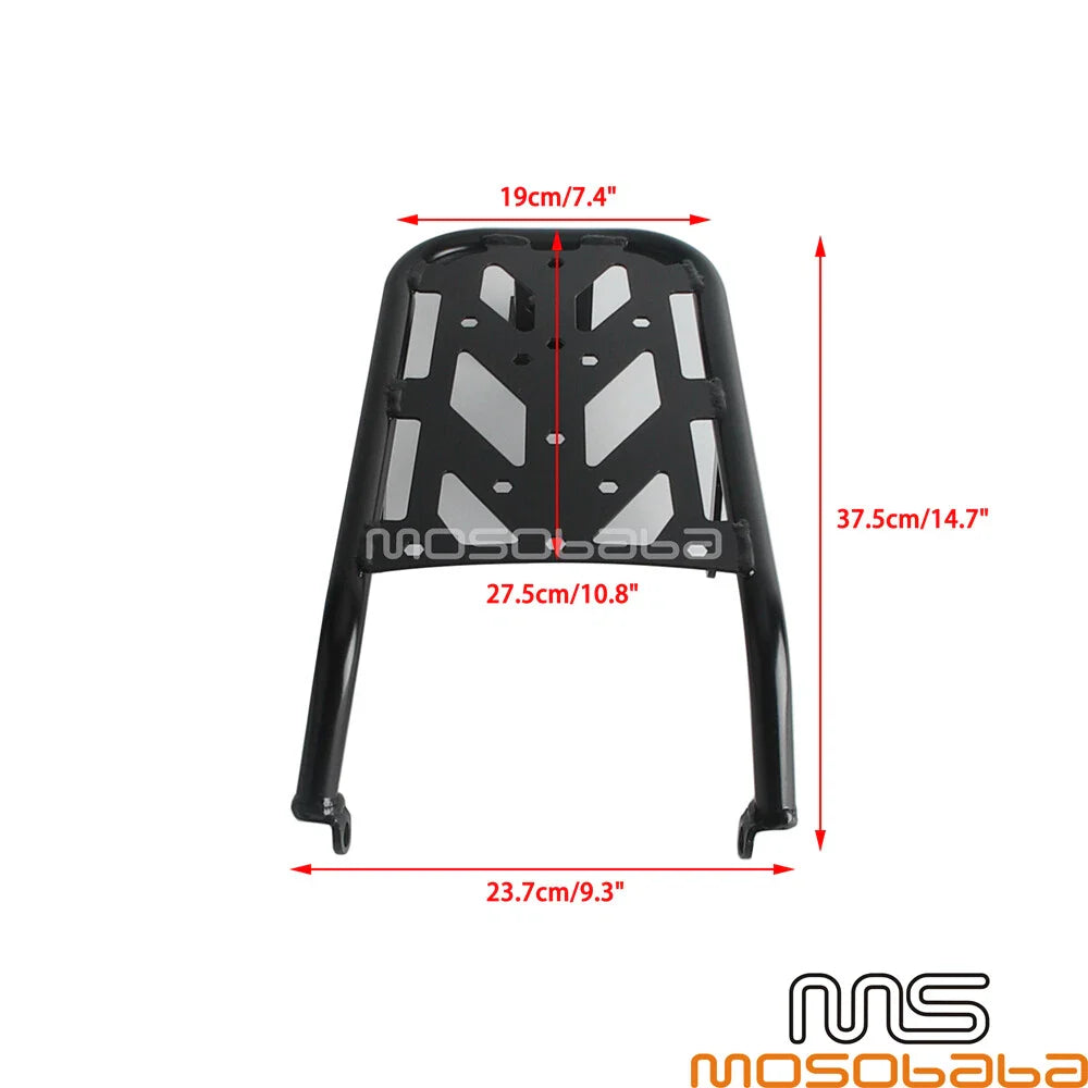 Black Rear Trunk Luggage Rack for Kawasaki KLX 230 (2020-2023)
