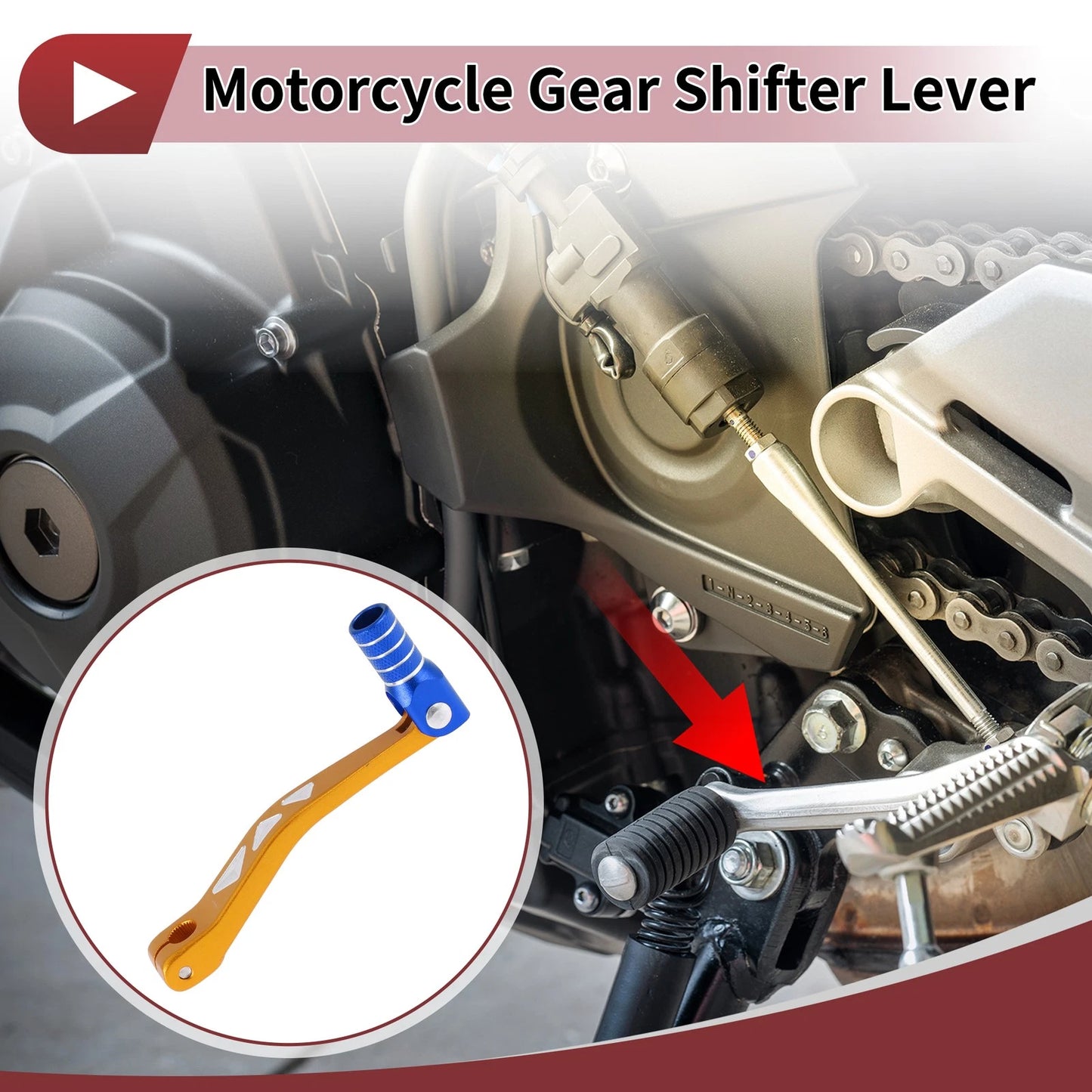 Folding Gear Shifter Lever for Yamaha TTR 50 (2000–2023) Gold Blue