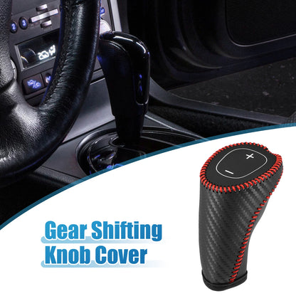 Gear Shifting Knob Cover Trim for Chevy Equinox Malibu (2010–2023) Black Red Stitches