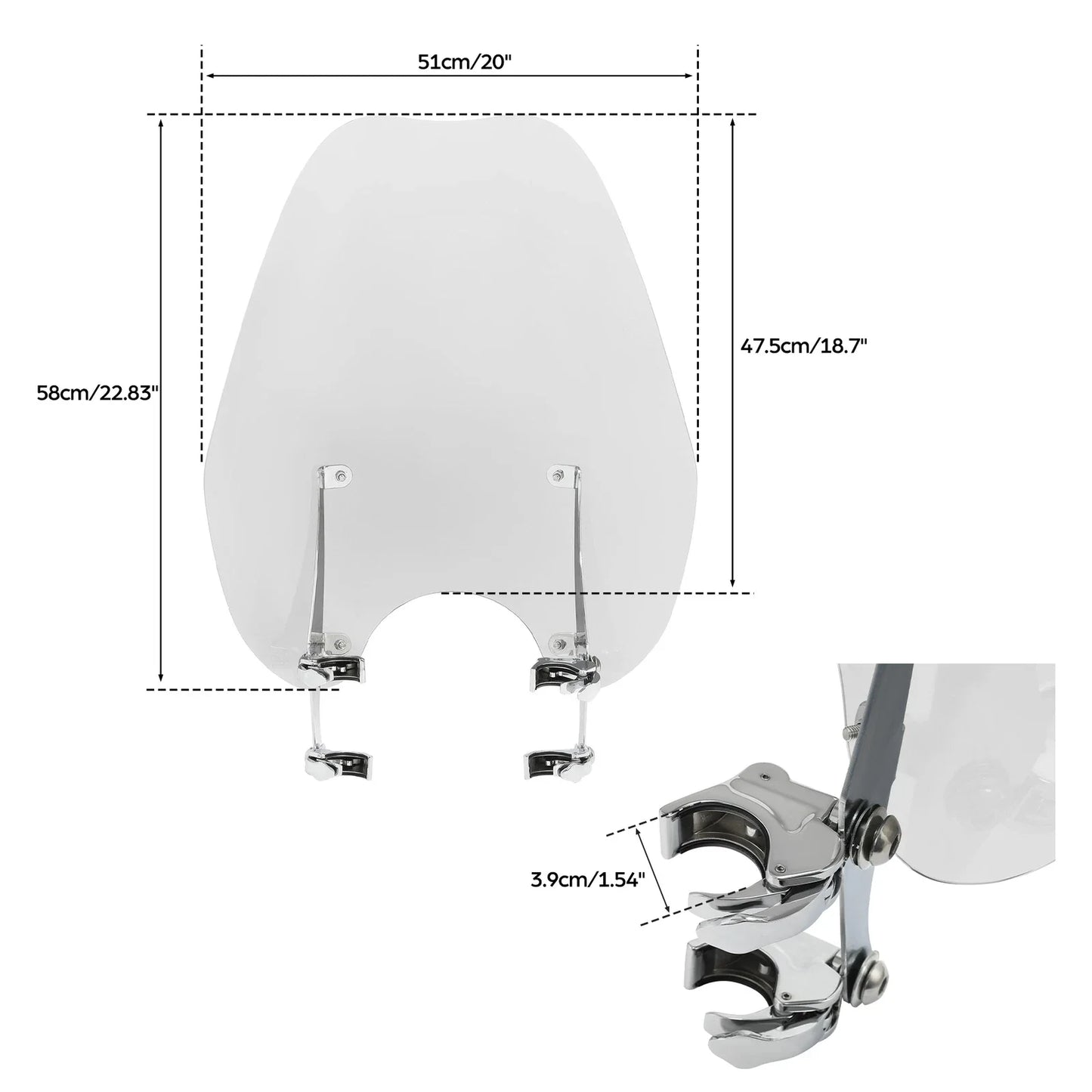 Windscreen & Bracket for Harley Sportster Iron 883 1200 (1988-2022)