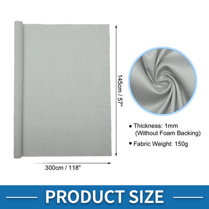 150G Suede Fabric Headliner for Car Roof Repair - Light Gray (118"L x 57"W)