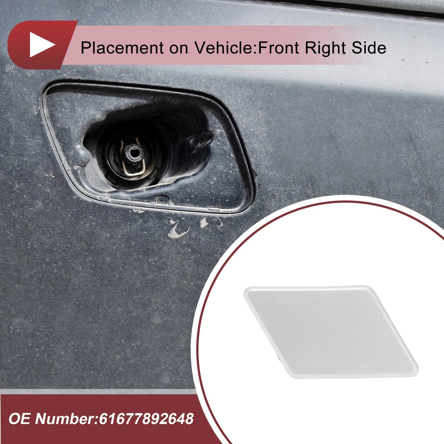Bumper Headlight Washer Nozzle Cover Cap No. 61677892648 for BMW 328i (2012–2015)