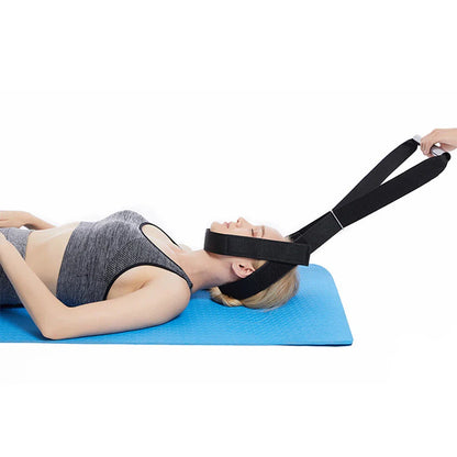 Neck Stretcher Strap for Physical Therapy & Curve Recovery - Black