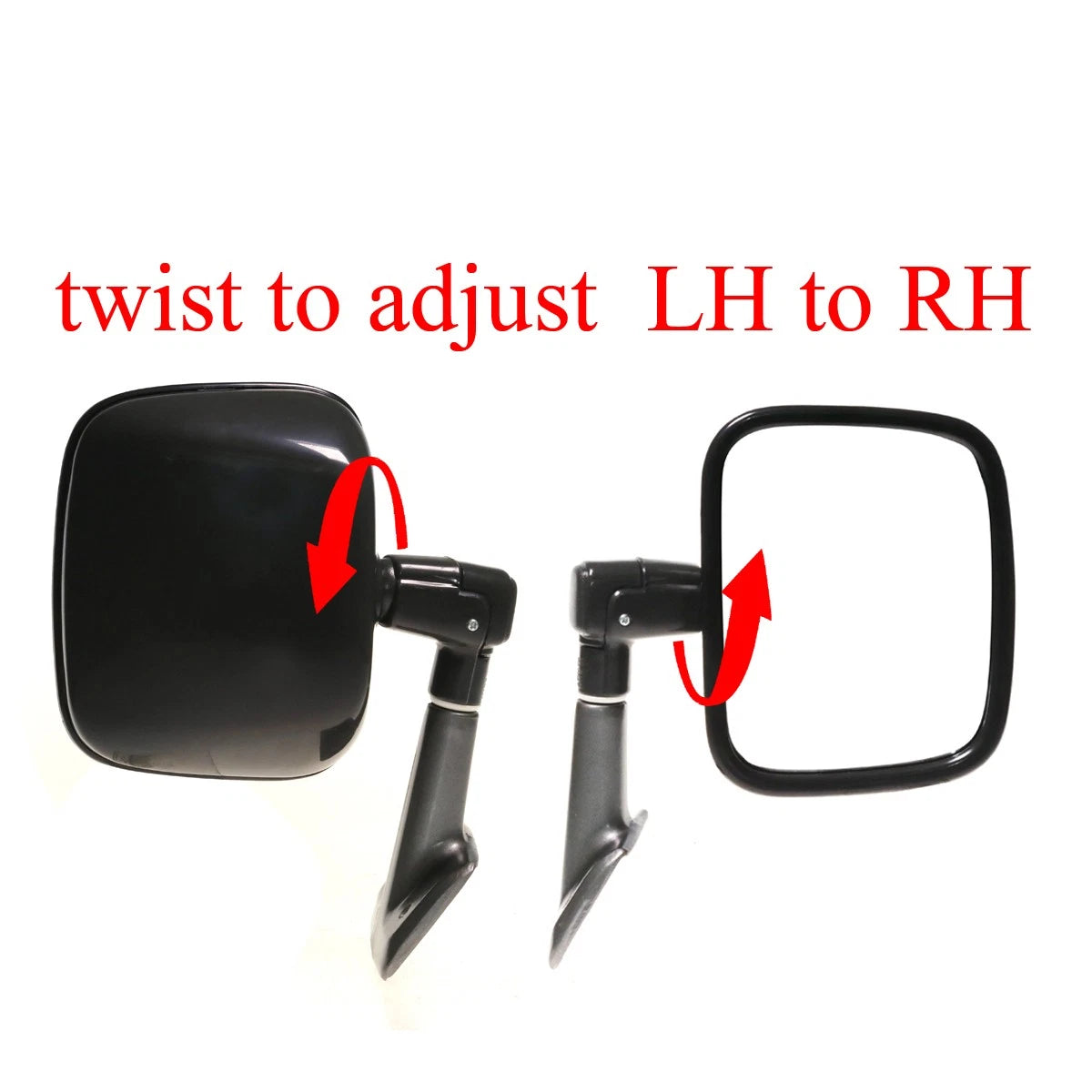 Set of 2 Black Side Door Mirrors for Toyota Land Cruiser BJ60 FJ60 HJ60 (1980–1990)