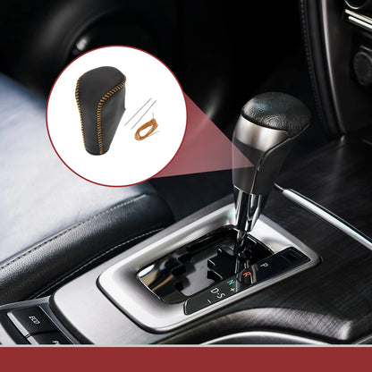 Gear Shift Knob Cover for Honda Accord 8 (2008–2012) Black Orange Leather