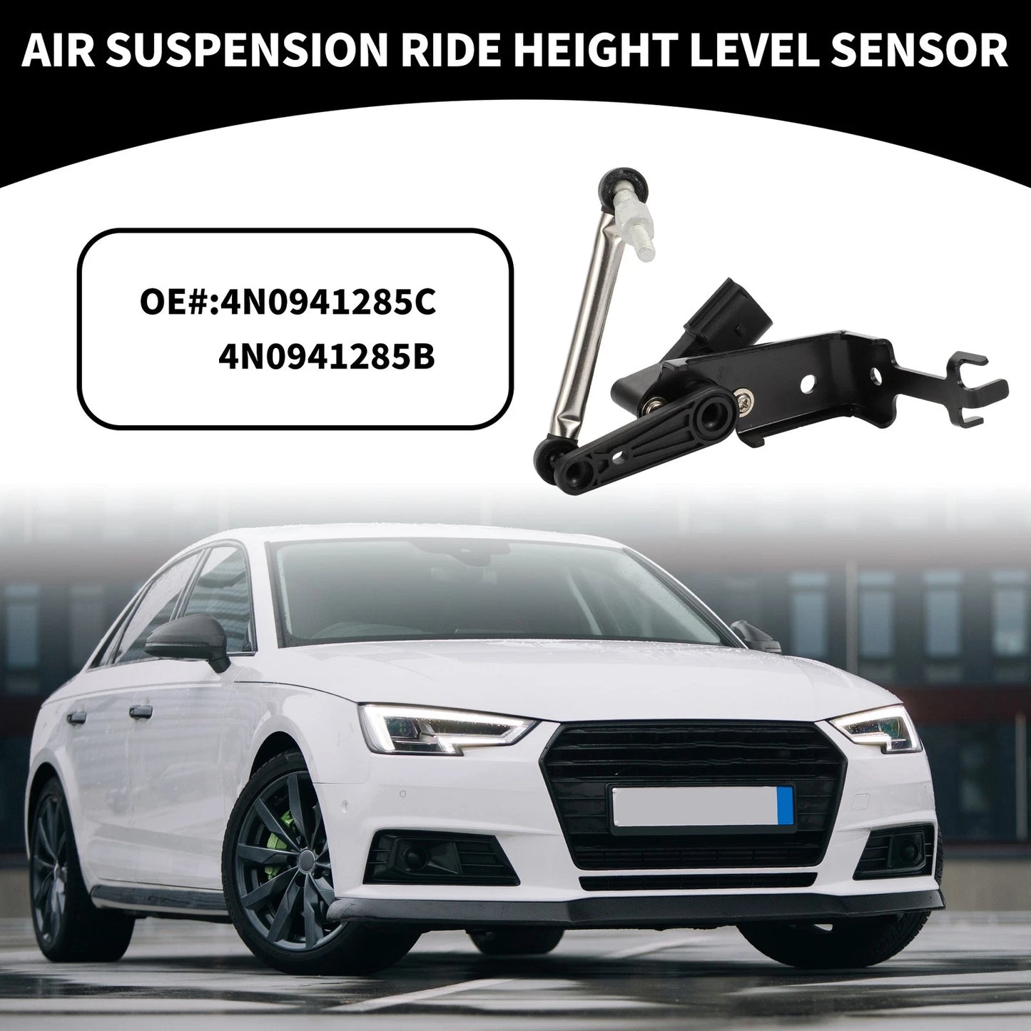 Front Left Air Suspension Ride Height Level Sensor 4N0941285C for Audi S8 (2013–2019)