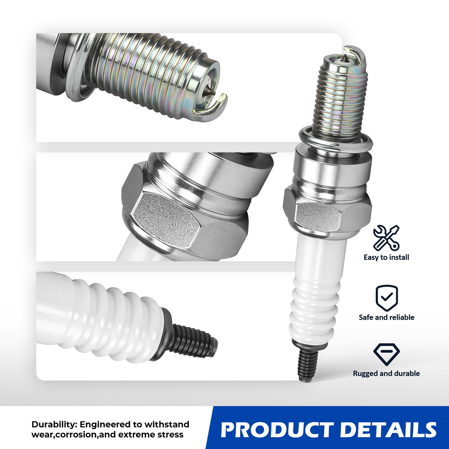Set of 4 Ignition Coils & Iridium Spark Plugs for Kawasaki Ninja ZX600 (2000–2009)