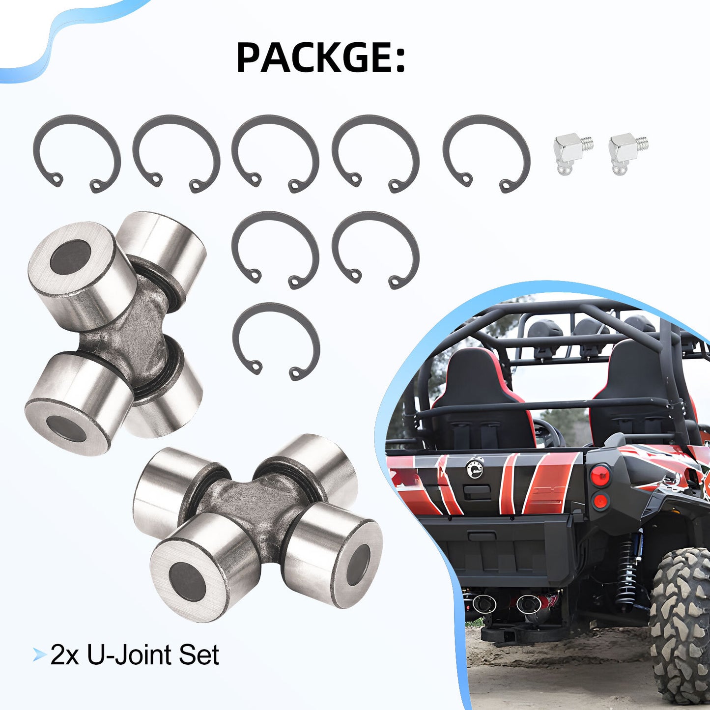 2X U-Joint Kit for Can-Am Outlander 450 500 570 650 800 1000 (2015–2023)