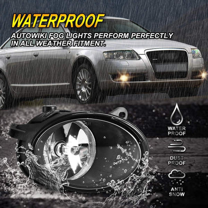 2X Fog Lights for Audi A6 Quattro (2005–2008) Clear Bumper Driving Lamps