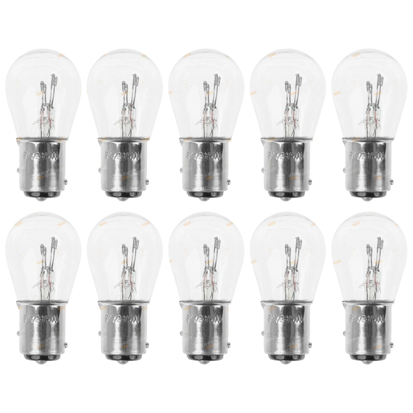 10x Stop Tail & Indicator Light Bulbs for 24V Vehicles (BAY15d)