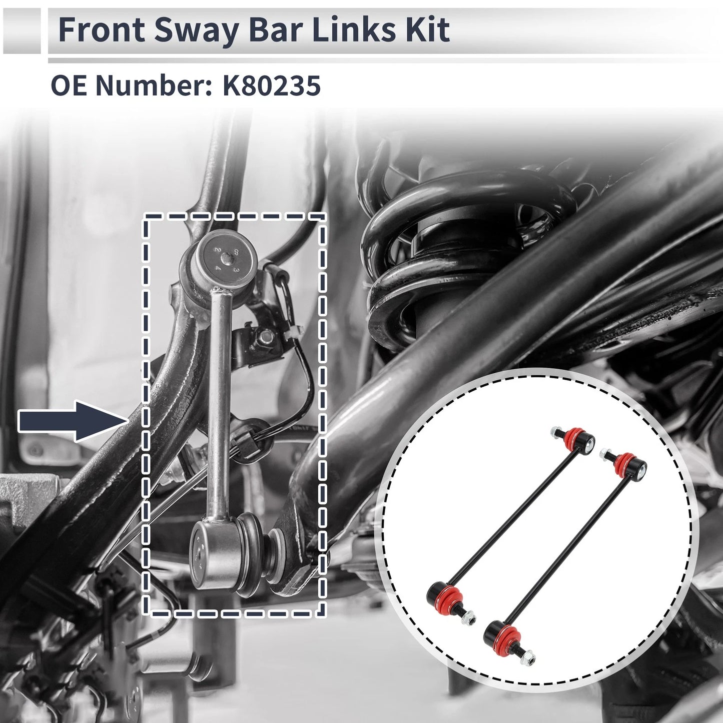 Set of 2 Front Stabilizer Bar Links for BMW 740i (1995–2001) No.K80235
