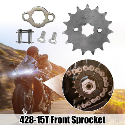Set of 1 Front Engine Sprocket 428 15T 17mm for Dirt Bike Mini Bike