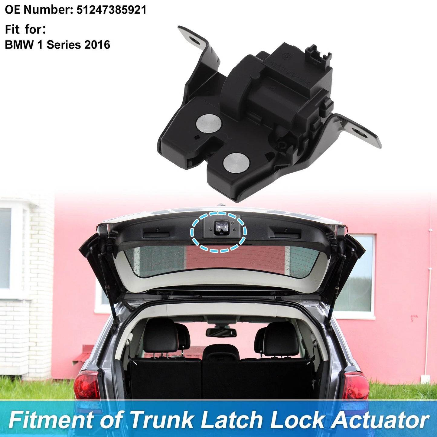 Rear Trunk Latch Lock Actuator for BMW 1 Series (2016) 51247385921 Black