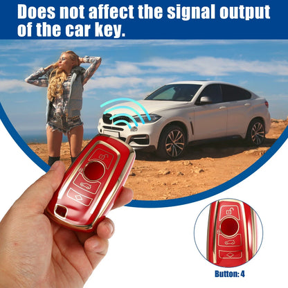 TPU 3-Button Keyless Entry Remote Cover for BMW 1 Series Red