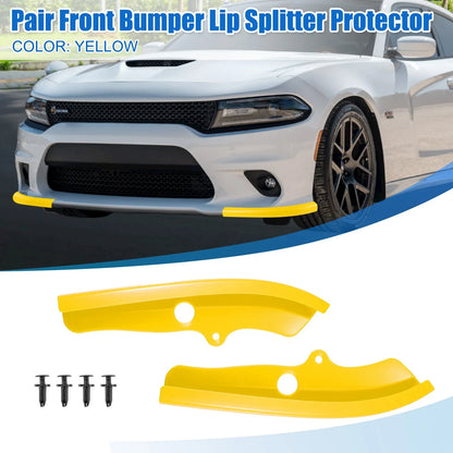 Front Bumper Lip Splitter Protector Yellow for Dodge Challenger (2015-2023)