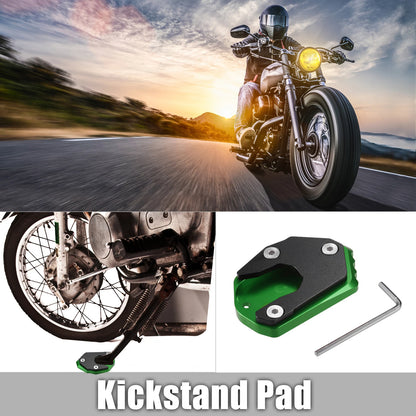 Set of 1 Kickstand Pad for Kawasaki Z900RS (2018–2022) Green Aluminum Alloy