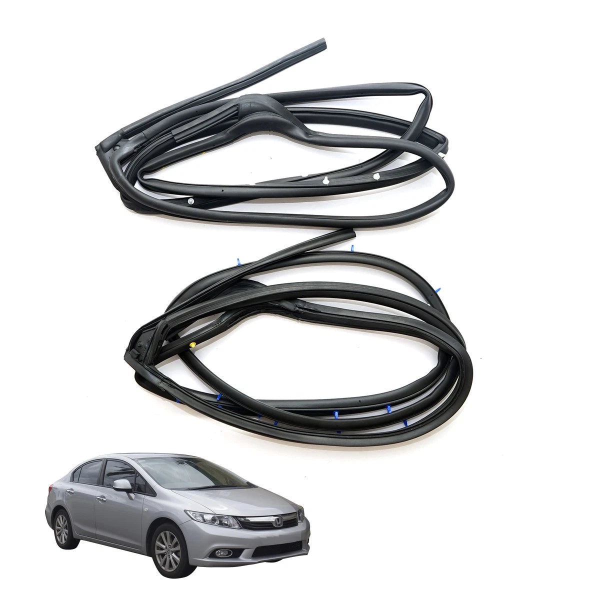 Set of 4 Rear Door Weatherstrip Rubbers for Honda Civic (2012–2015)
