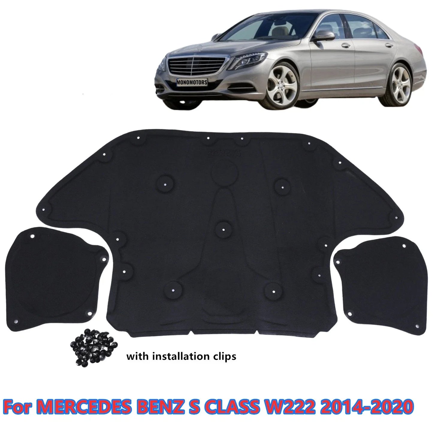 Engine Mat Blanket Insulation Pad for MERCEDES BENZ S CLASS W222 (2014–2020)