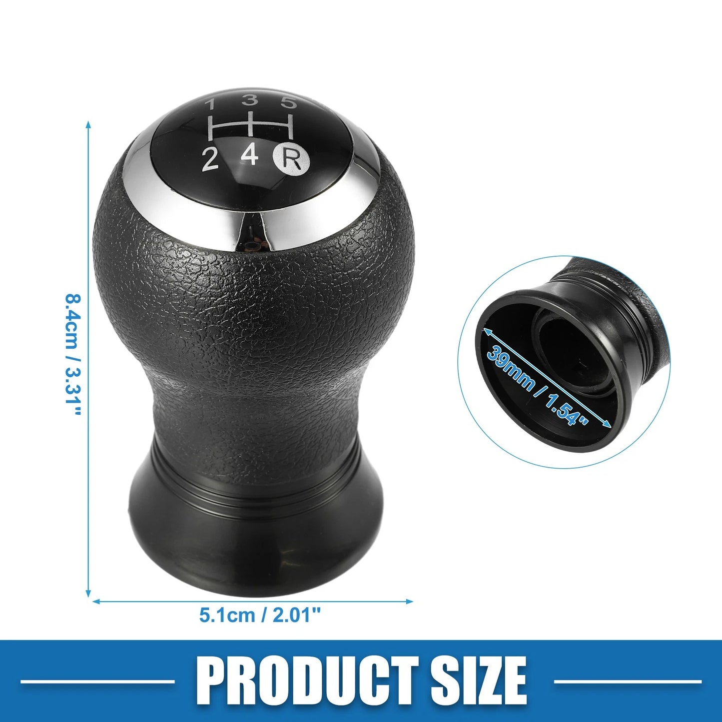 5 Speed Manual Transmission Shift Knob for Toyota Yaris (2005–2010) Black Plastic
