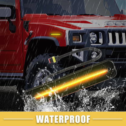 2X Front LED Side Marker Light 25952319 for Hummer  Black Lens Amber