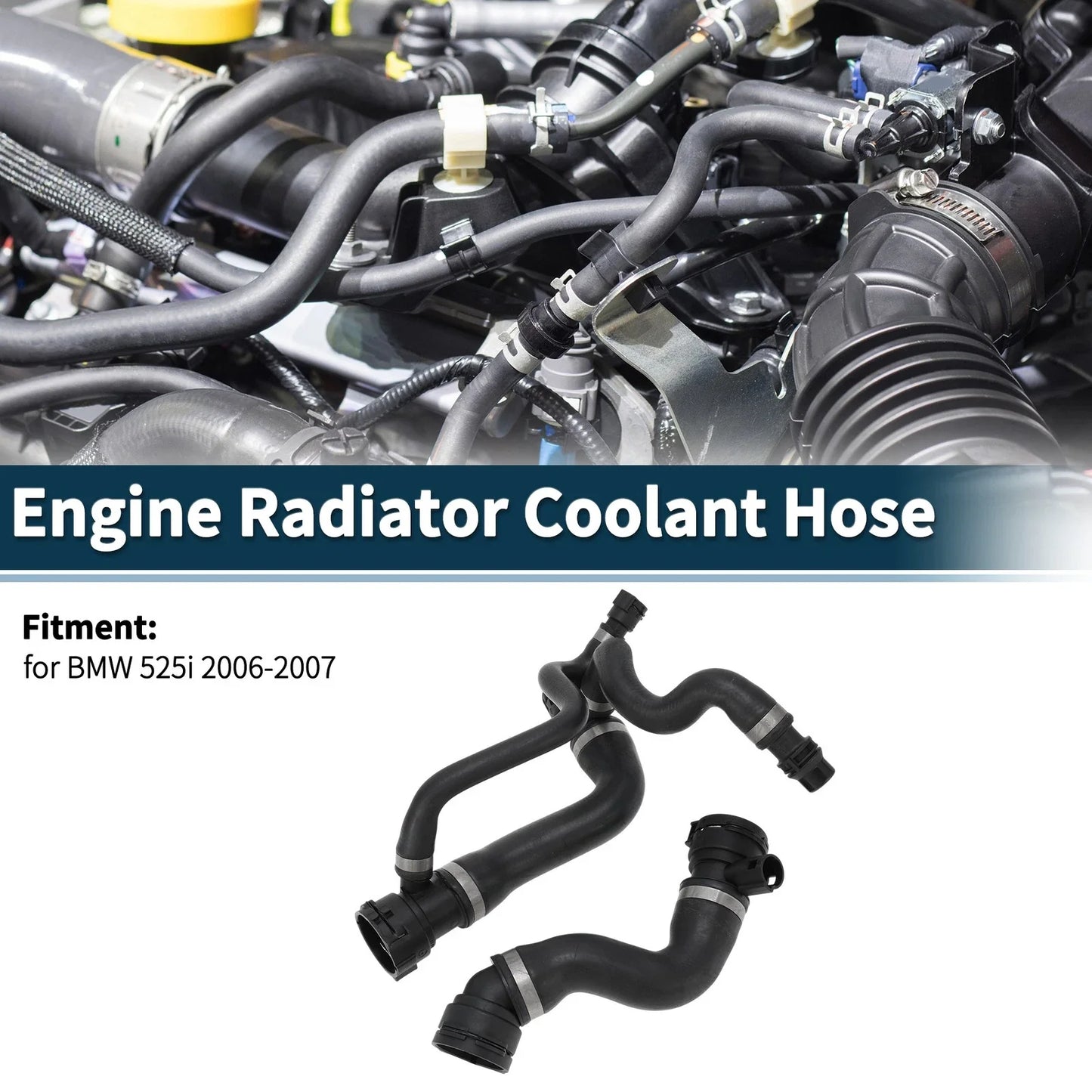 Water Pipes Engine Radiator Coolant Hose for BMW 525i (2006 - 2007)