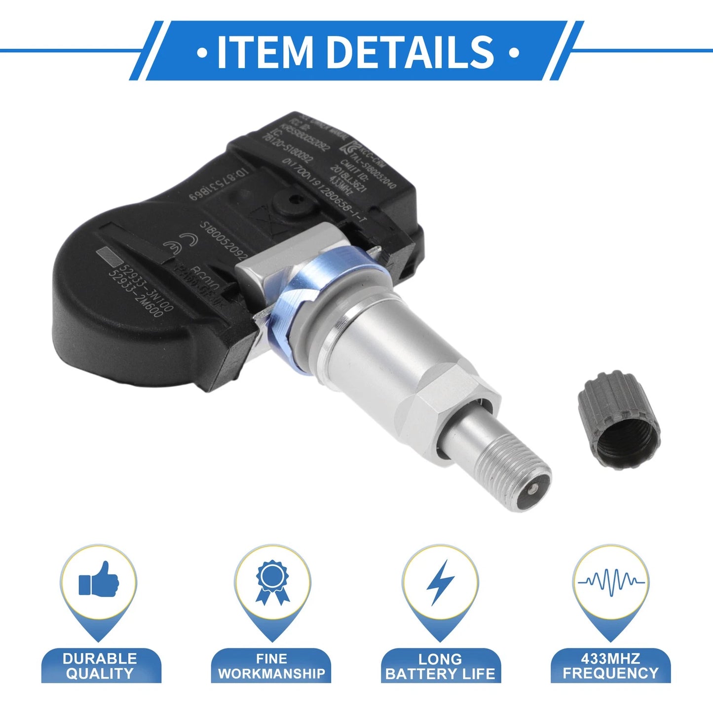 TPMS Sensor No. 529332M600 for Hyundai i30 (GD) (2014–2016)