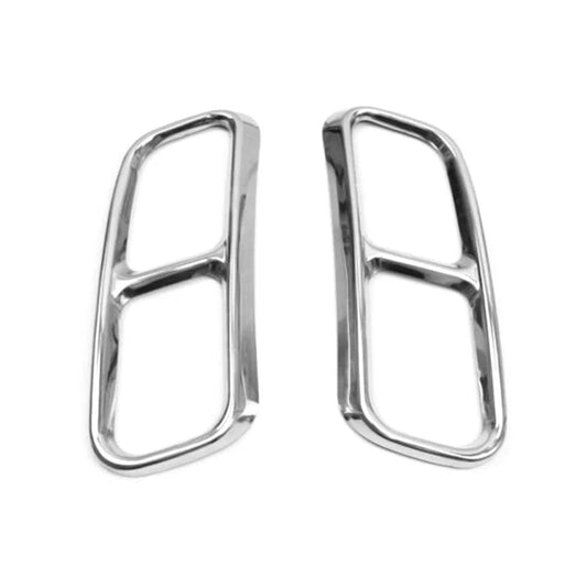 Silver Rear Exhaust Muffler Tail Pipe Covers for Audi Q7 (2016-2019)