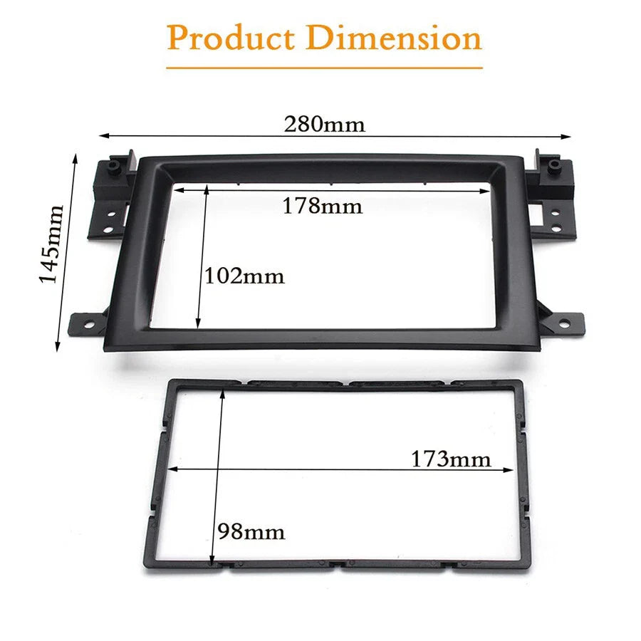 2Din Stereo Radio Fascia Panel Frame for Suzuki Grand Vitara (2005-2014)