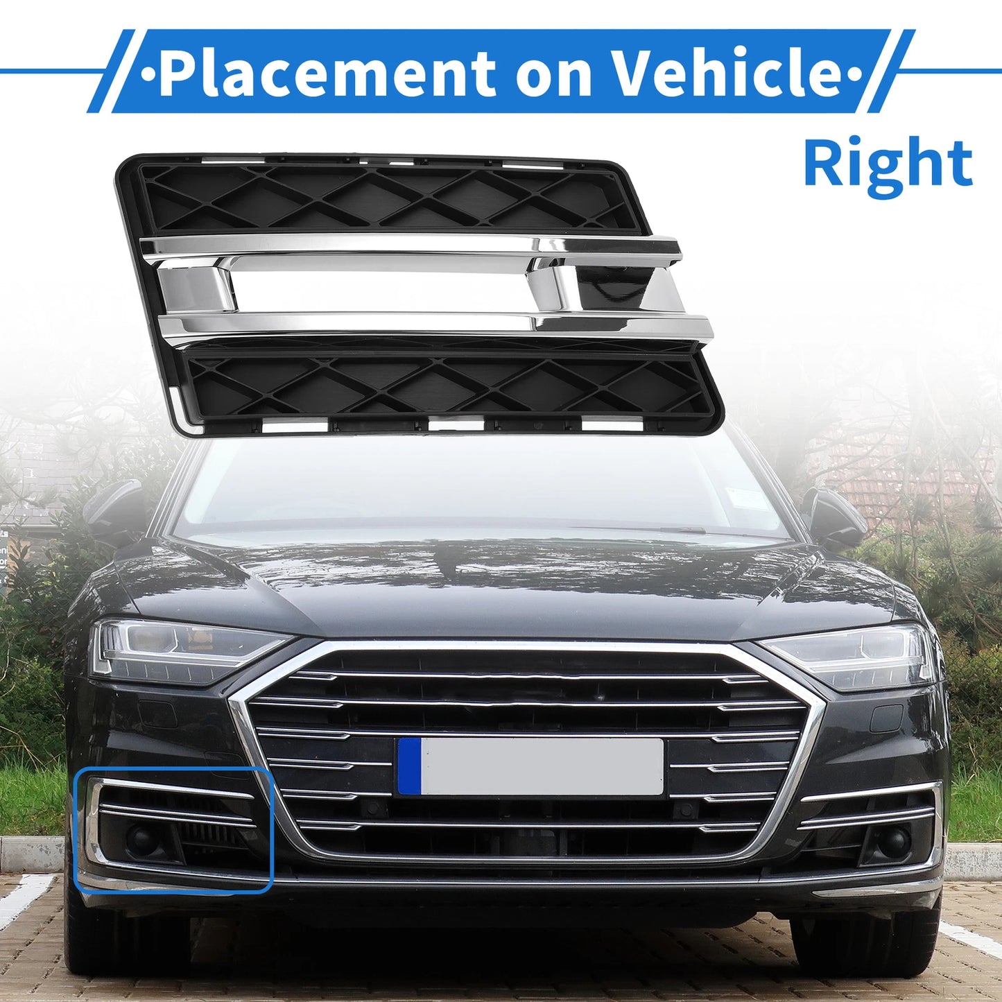 1pc Fog Light Grill for Mercedes-Benz GLK-Class (2008–2015) No. 2048854123