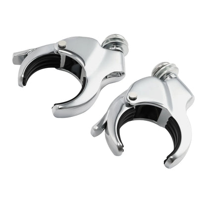 4 x 49mm Windshield Clamps for Harley Fat Bob FXLR (2018-2025) Chrome