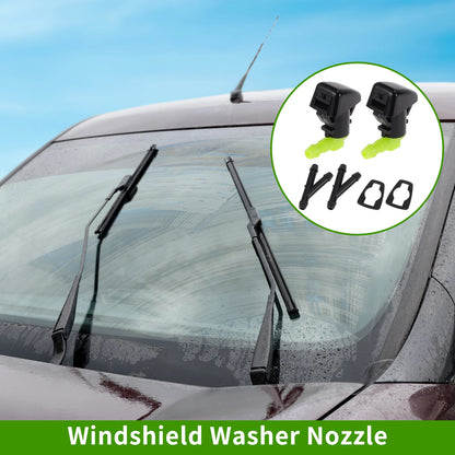 Windshield Washer Nozzle Set of 2 with Y Hose Connector for Ford Edge (2011–2015)