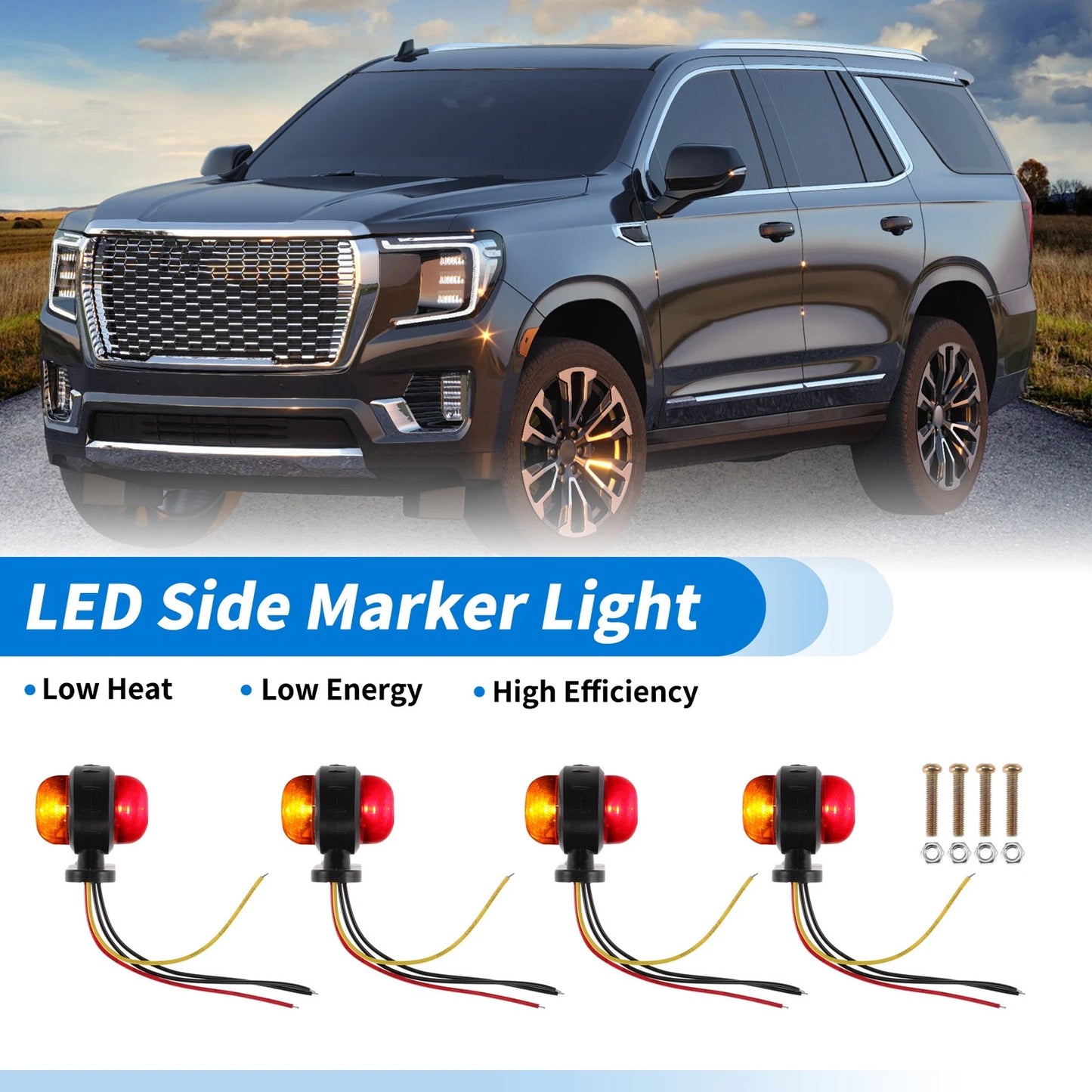 Set of 4 LED Side Fender Marker Lights