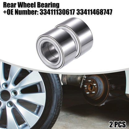 Rear Left & Right Wheel Bearing for BMW 128i Silver Tone (2008-2013)
