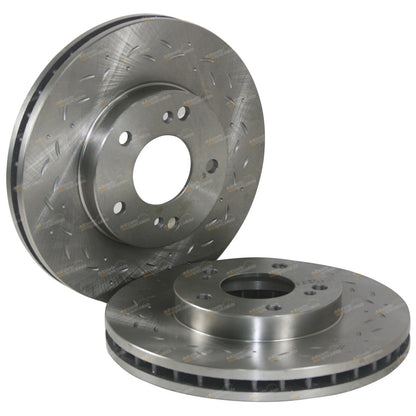 Set of 2 Slotted Disc Brake Rotors for Nissan 200SX S14 S15 (1994–2002)