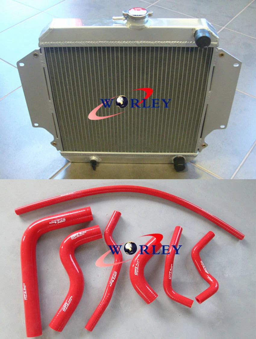 Aluminum Radiator with Blue Hoses for Suzuki Sierra (1981–1996)