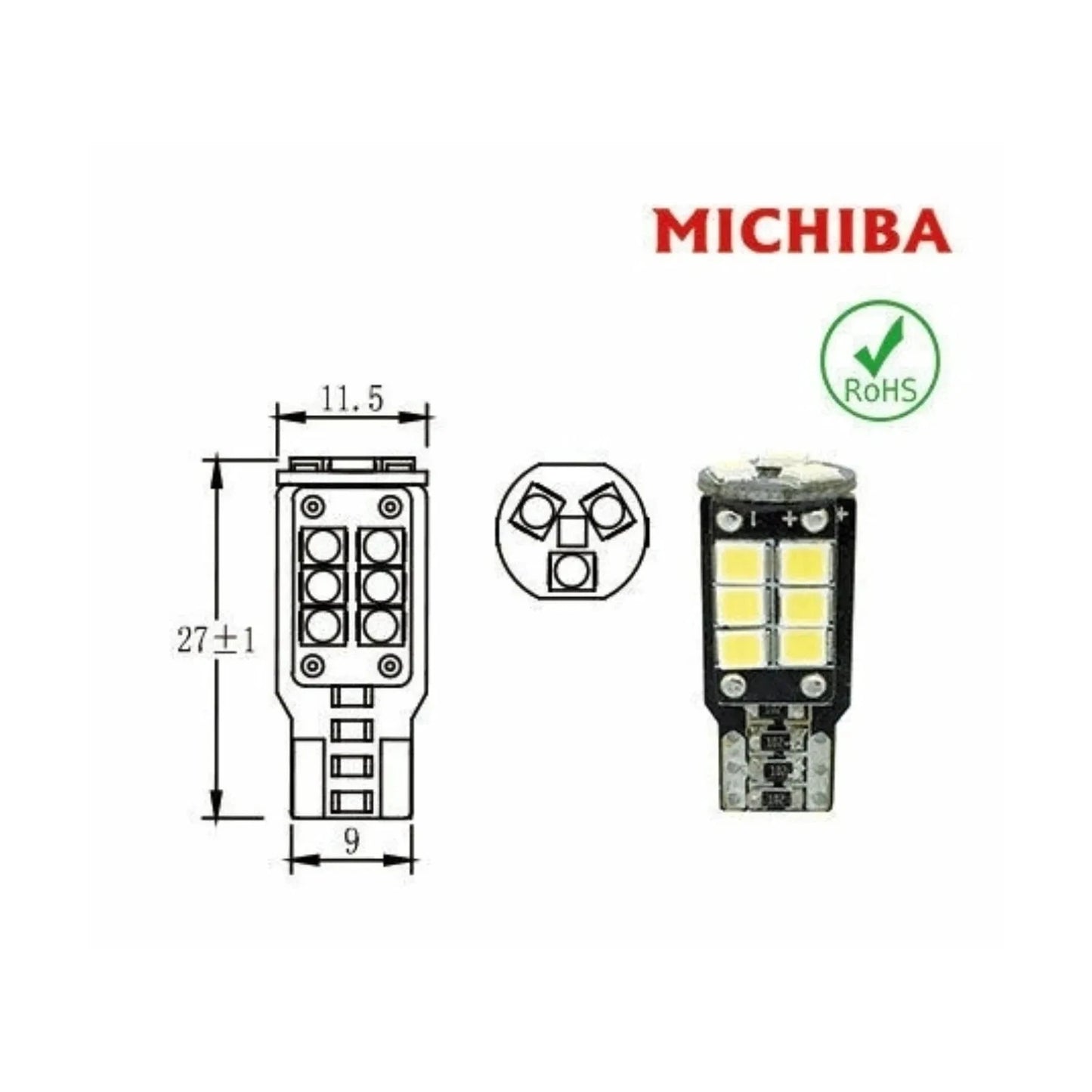 Set of 2 T10 Wedge LED Interior License Park Light Bulbs