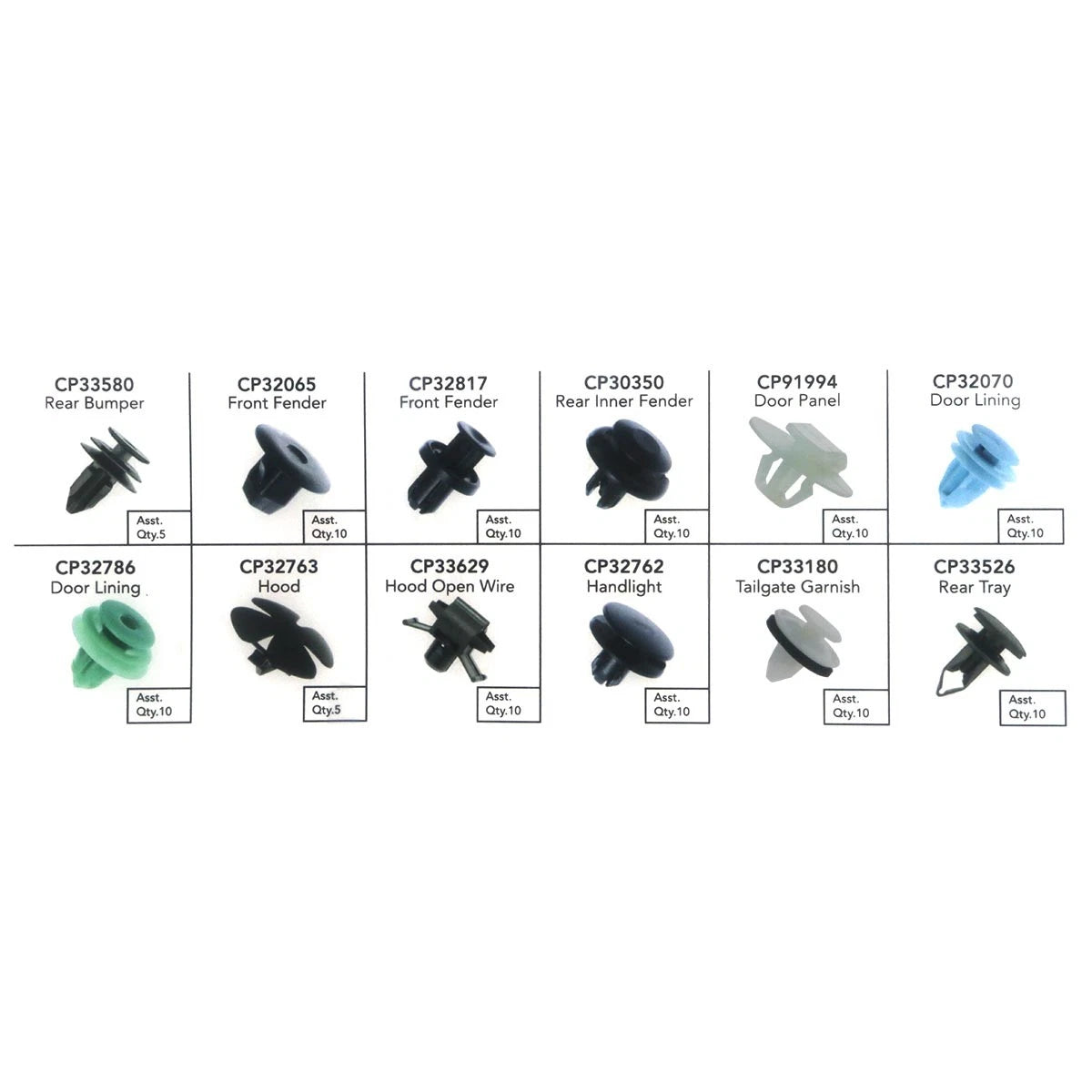 Set of 4 Bumper Grille Retainer Clips for Honda Accord (2013–2017)