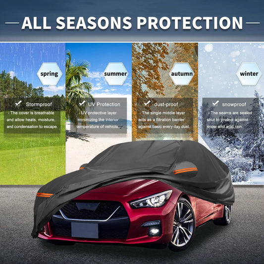 Waterproof Car Cover for Nissan Skyline (All Weather, Black, Aluminum Film)