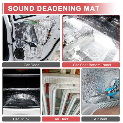 Set of 4 Aluminum Foil Foam Heat Damping Pads for Car (157mil, 4mm)